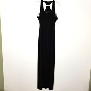 KAMALIKULTURE‎ Go Racerback  Maxi Dress Sz S Black Stretchy Open Back Sleeveless